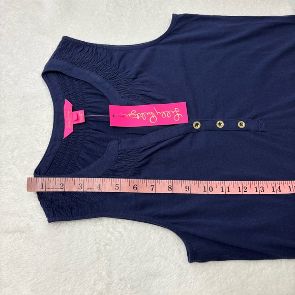 Lilly Pulitzer Navy blue sleeveless Essie Cotton top size XS - Picture 10 of 15